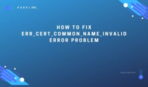 How to Fix err_cert_common_name_invalid error problem